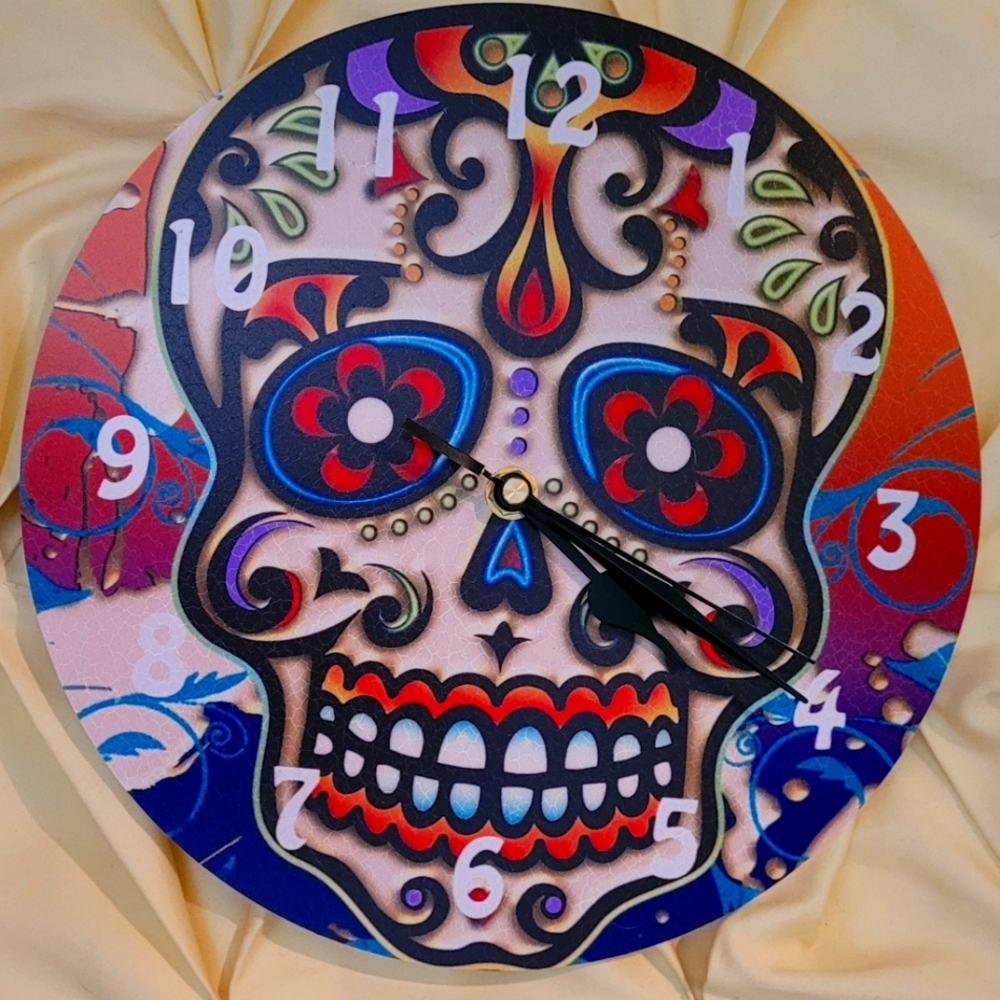 💀💖Clock for Los Dias de los Muertos - Battery Operated